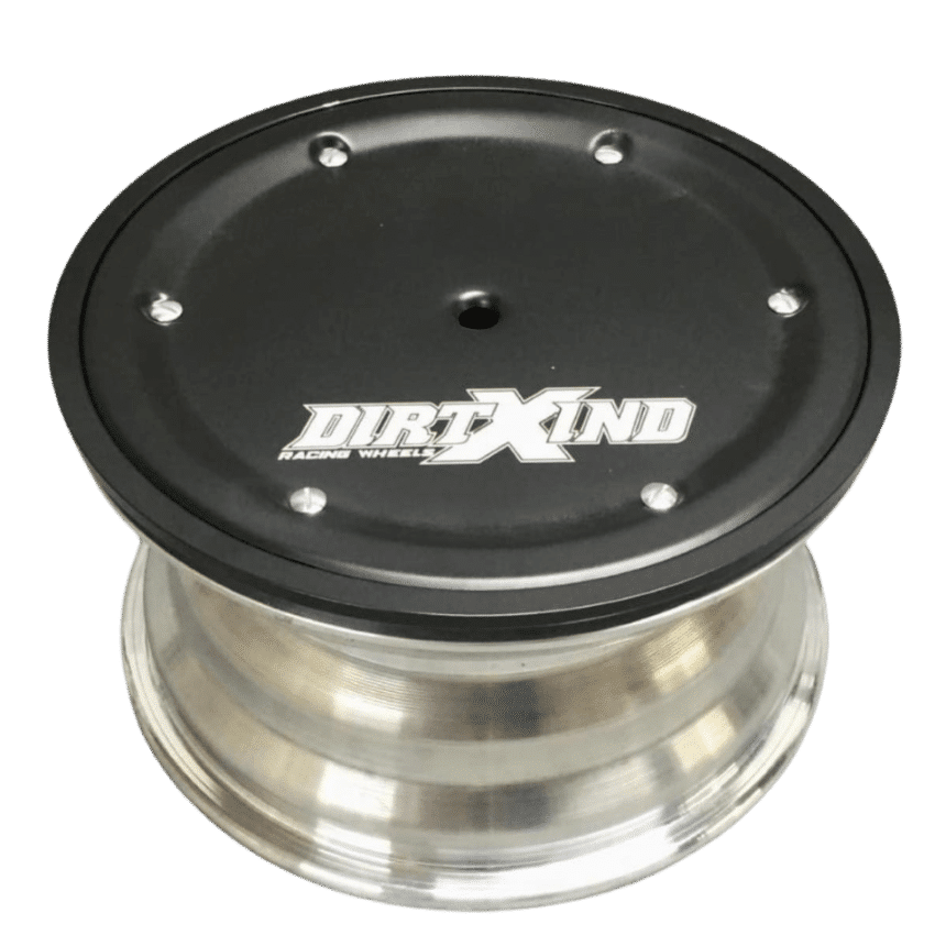 POLISHED 8" BY 15" 3 OFF SPRINT FRONT WHEEL WITH OUTER BEAD LOCK AND COVER