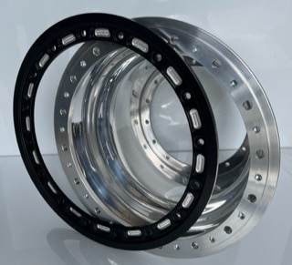 DXI POLISHED 6.5" INNER BARREL WHEEL HALF WITH ANODISED BEADLOCK RING