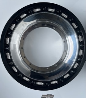 DXI POLISHED 4" OUTER BARREL  WHEEL HALF WITH ANODISED BEADLOCK RING